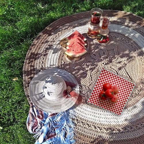 Miniatura 4 de 100 hojas de papel encerado en seco a cuadros rojos y blancos, forros de papel resistentes a la grasa, revestimientos para cestas (11.5 x 11.5