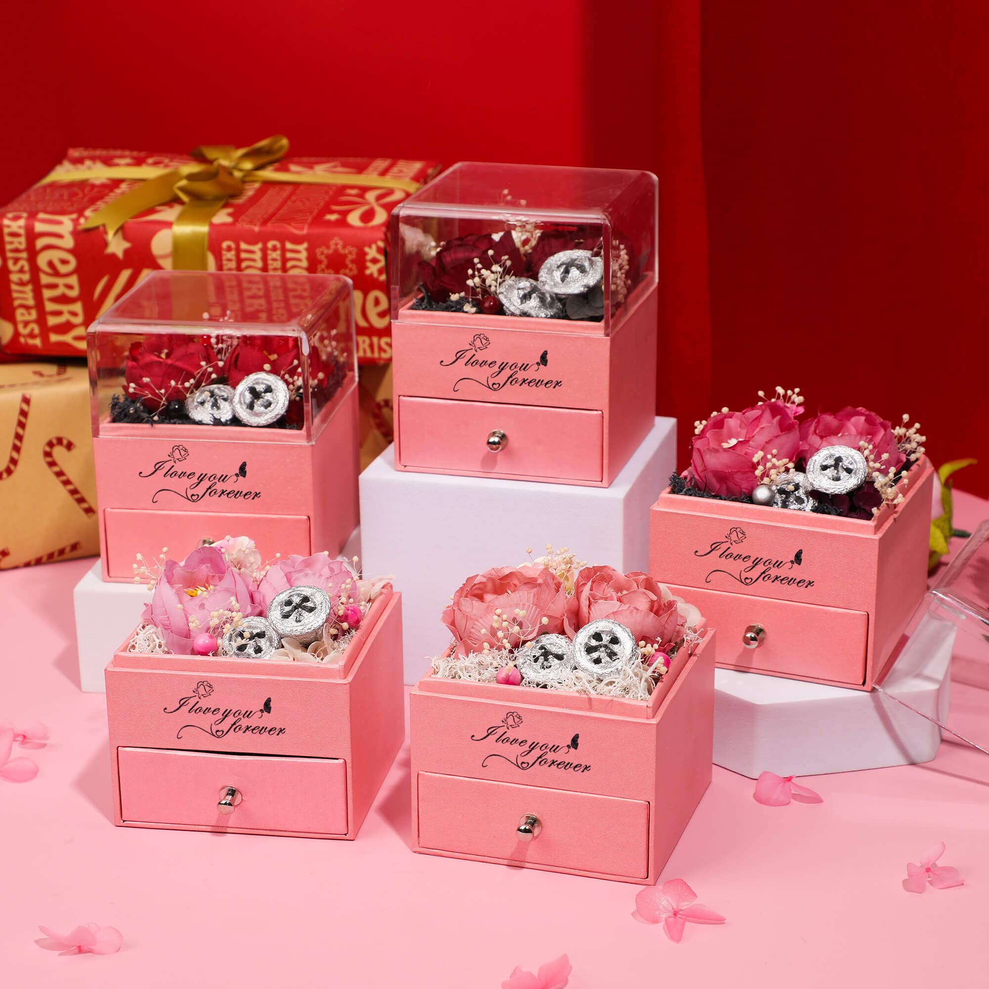 Valentines Day Flowers Roses Gifts For Women,16pcs Red