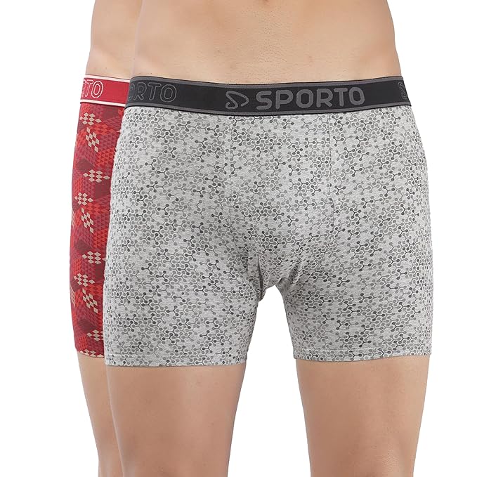 sporto Cotton Printed Trunks for Men's Combo Pack of 2 (Colour and Print May Vary)