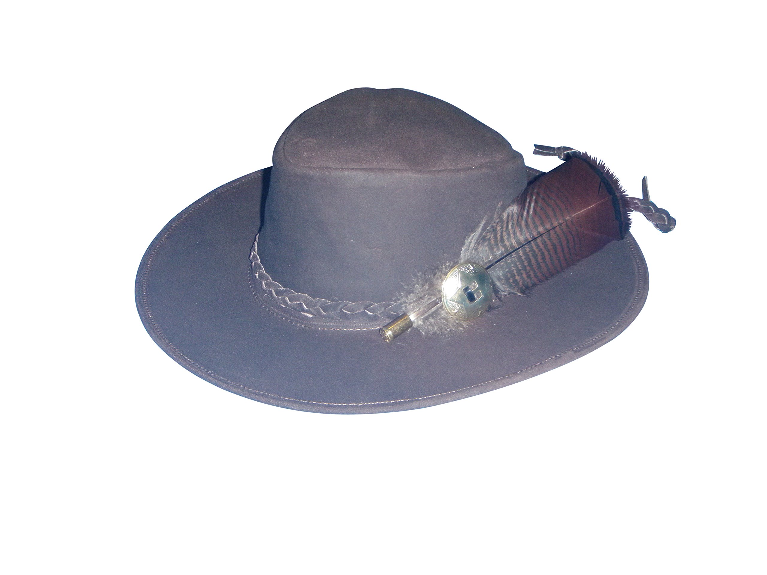 Sharpshooter Mountain Man Jeremiah Johnson Wanderlust Brown Leather Cowboy Hat