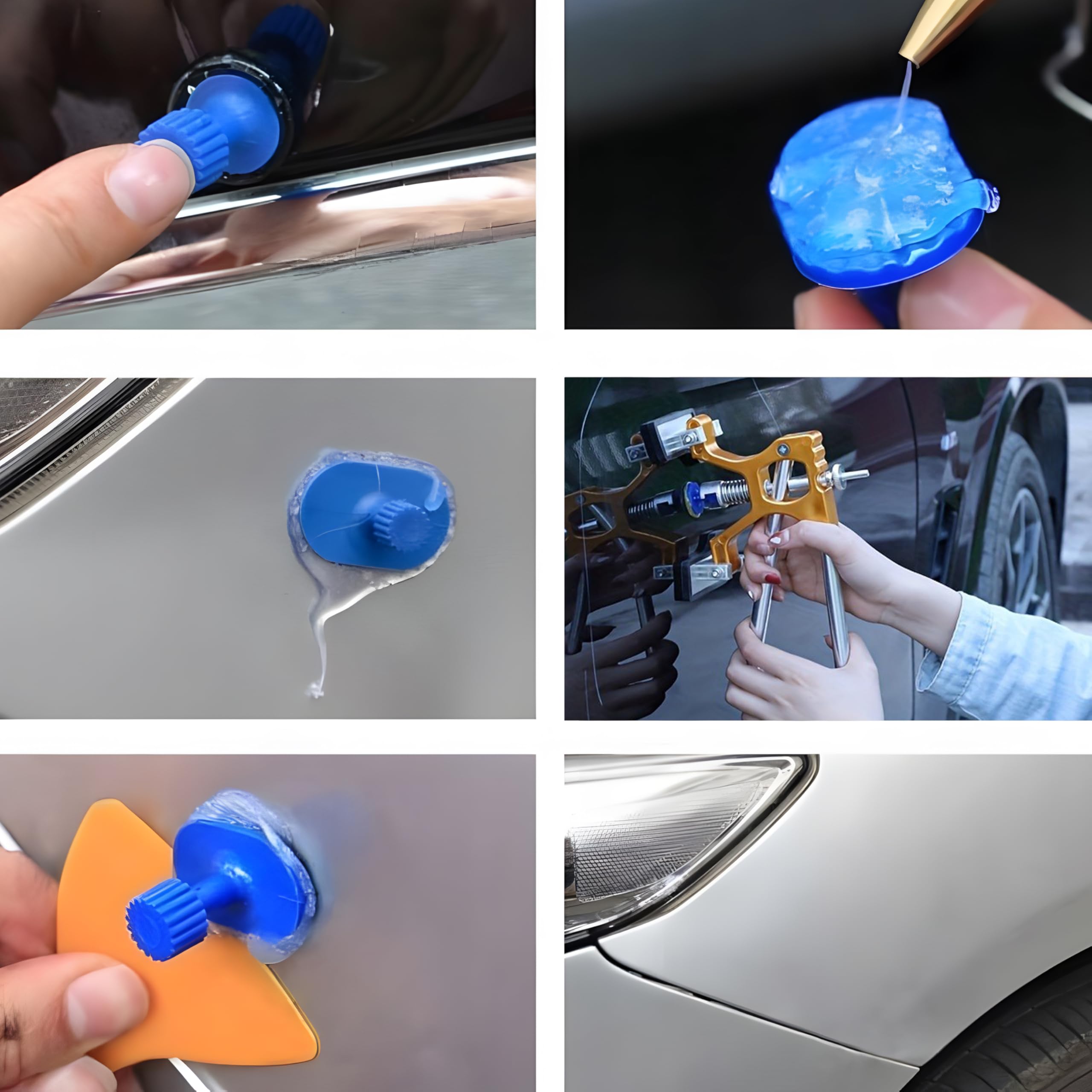 Retoo Kit Riparazione Ammaccature Auto 42 Pezzi Martello Scorrevole Rimuovere Danni Senza Vernice