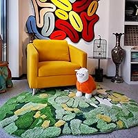 Vista 11 de UKELER Alfombras de Área de Musgo, Alfombra Corredor de Césped Musgo 3D para Cuarto de Lavado Alfombra Suave de Pelo Largo Antideslizante Lavable