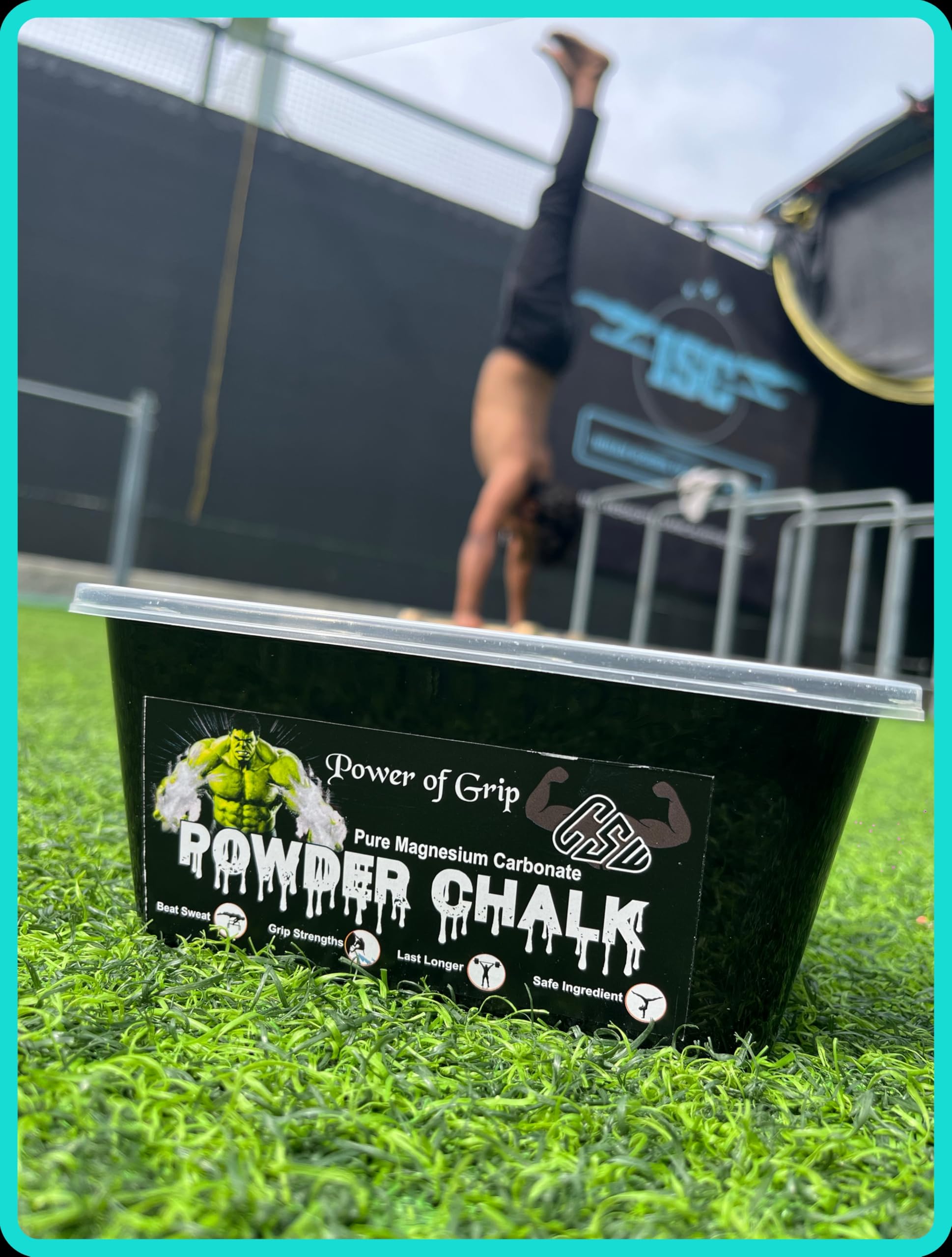 Calistreet workout Chalk Powder for Gym | Calisthenics | Gymnastics | Rock Climbing | Deadlift | Aerobics | Powerlifting | Dancing Superior Grip Magnesium Carbonate Chalk Box 220g 1