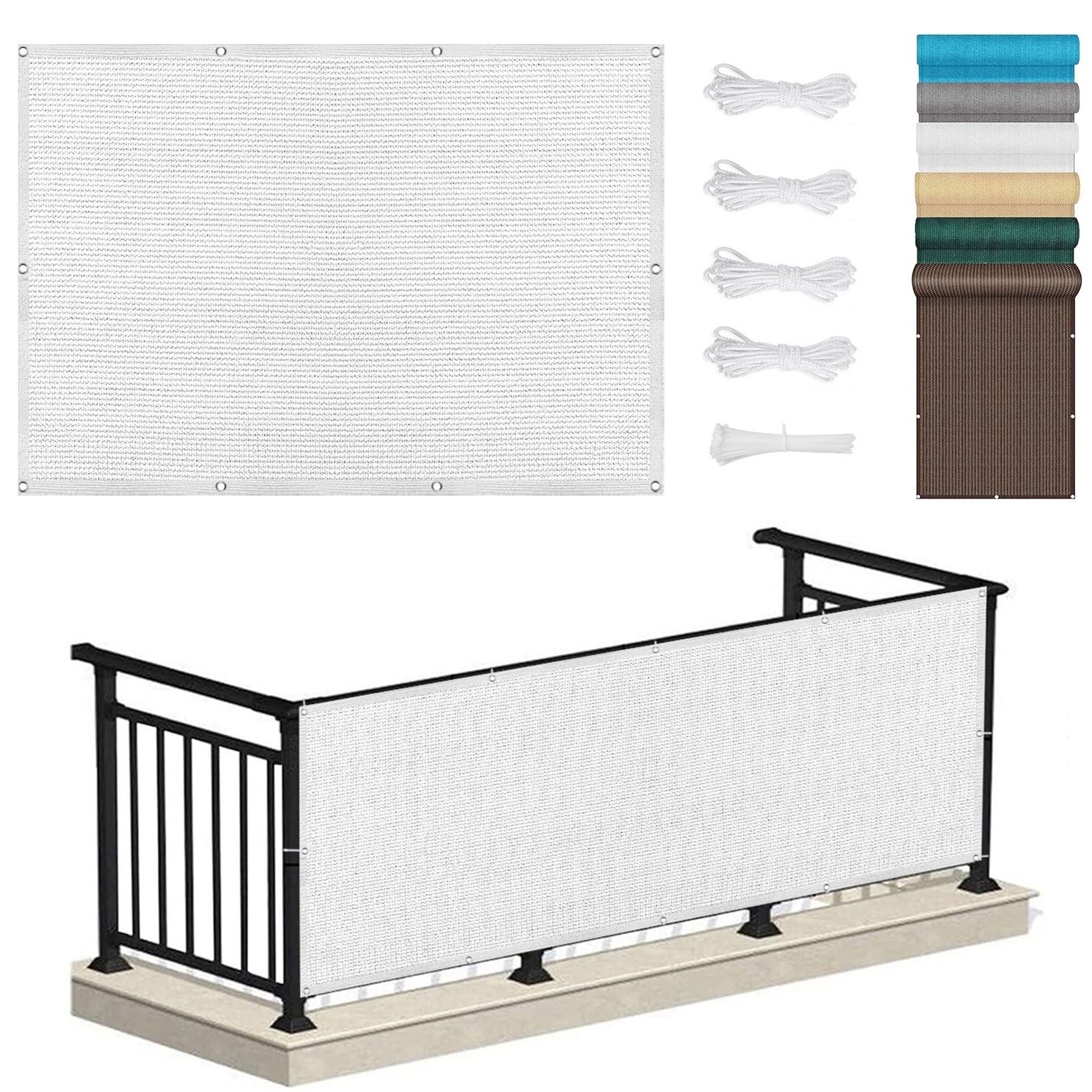 Voile d'ombrage rectangulaire HDPE 2,2x2,5m blanc anti-UV pour aménagement de terrasse et jardin