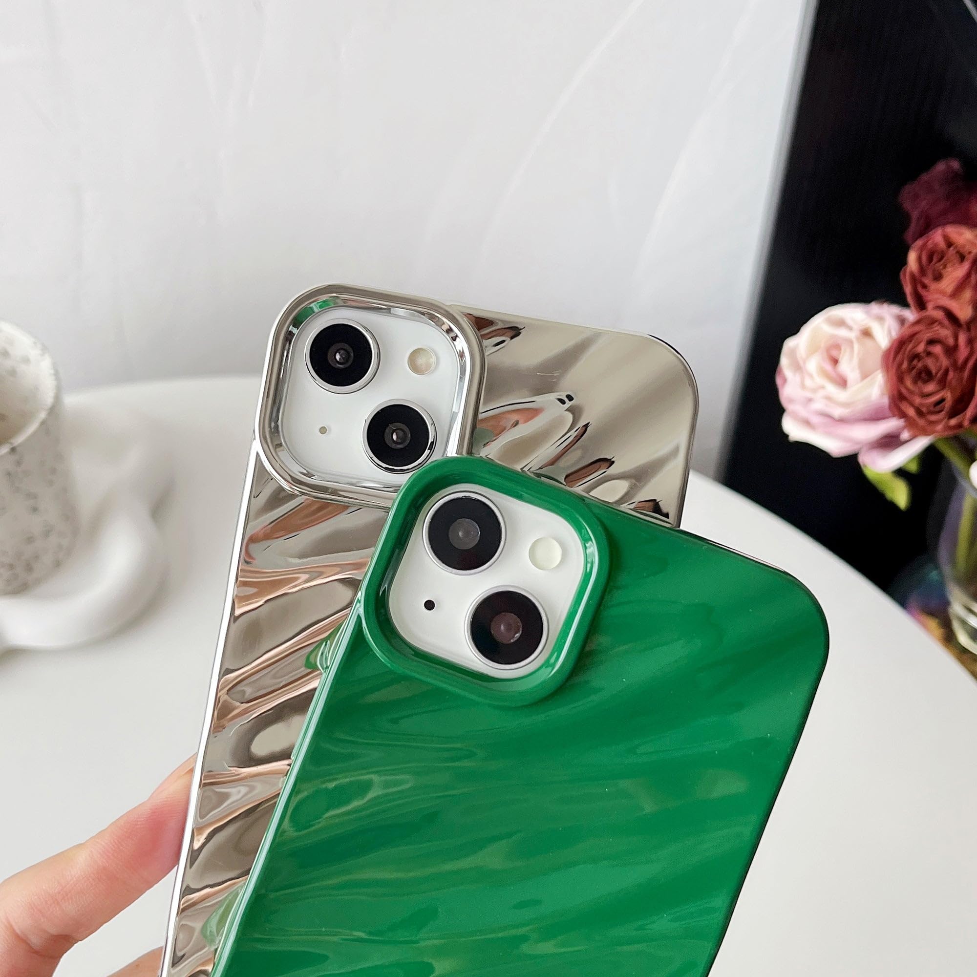 Caseativa Custodia IPhone Con Effetto Onde D'Acqua Ricci – Morbida E Antiurto (Nero, Per IPhone 14)