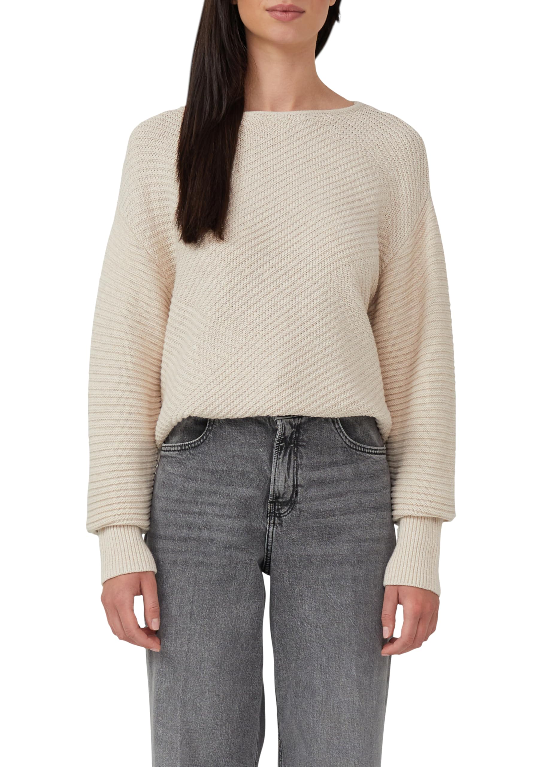 s.Oliver Strukturierter Strickpullover in Oversize mit Rippbündchen