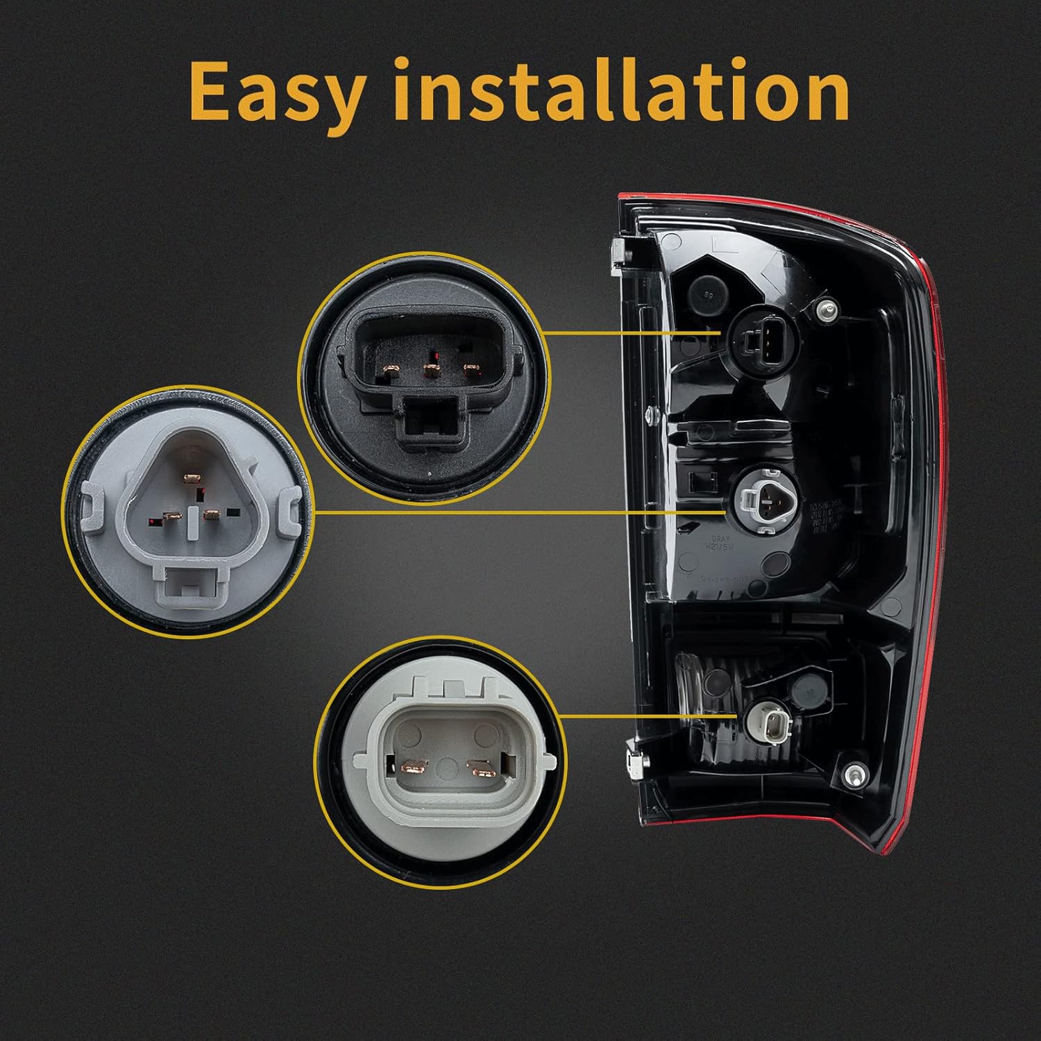 Left Side Rear Tail Light Housing Compatible with 2016-2022 Toyota Tacoma with Brake Lamp With Bulb Replace 8156004170 TO2800197