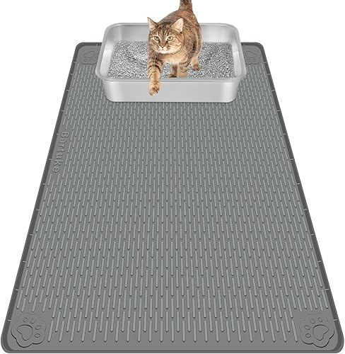 Miniatura 38 de Alfombrilla para Arena de Gatos, Extra Grande de 40" x 28" Alfombrilla de Silicona Alfombrilla Atrapa Arena para Control de Dispersión, Suave en las