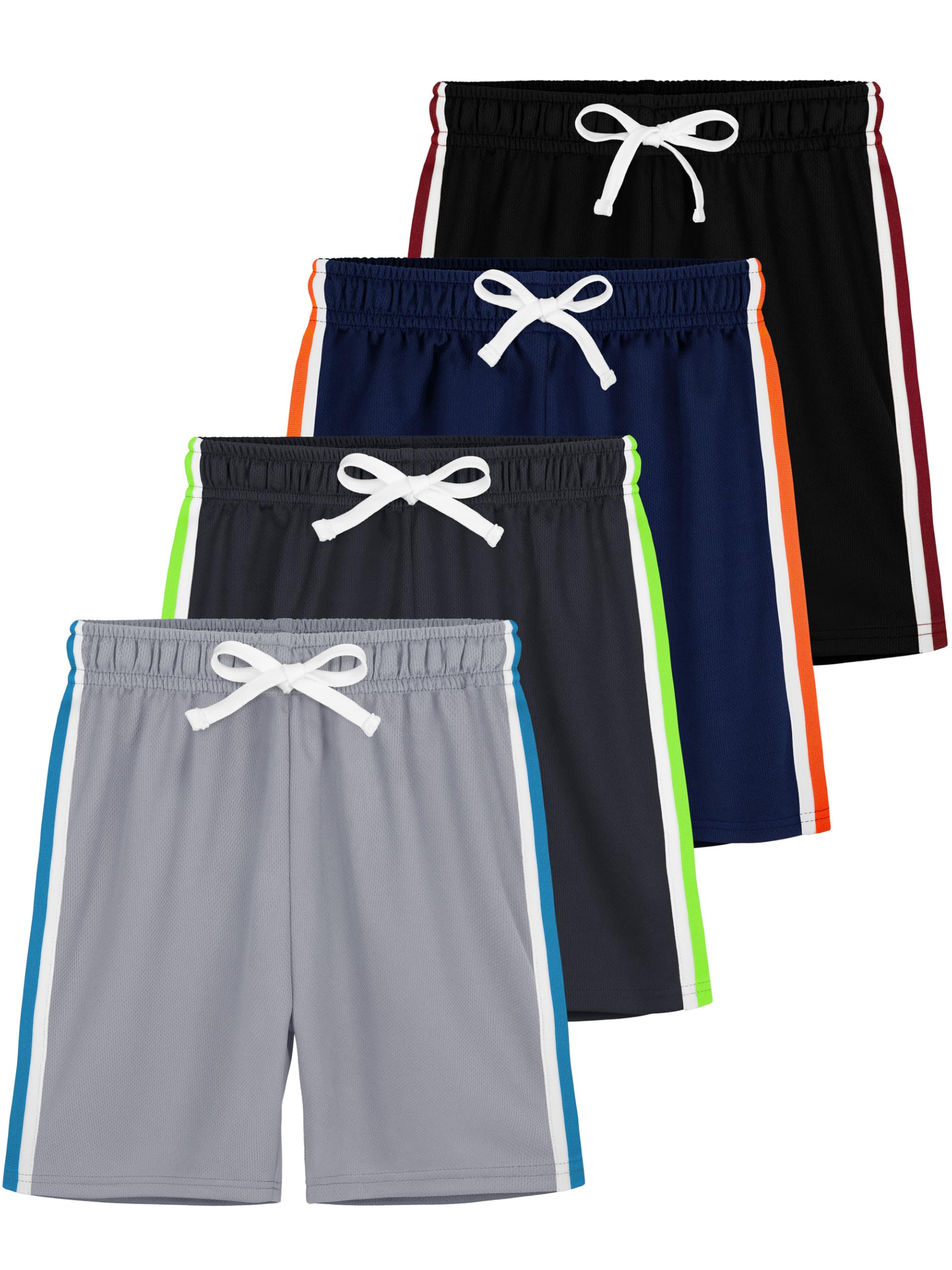 YERIOK 4 Pack Boys Mesh Shorts