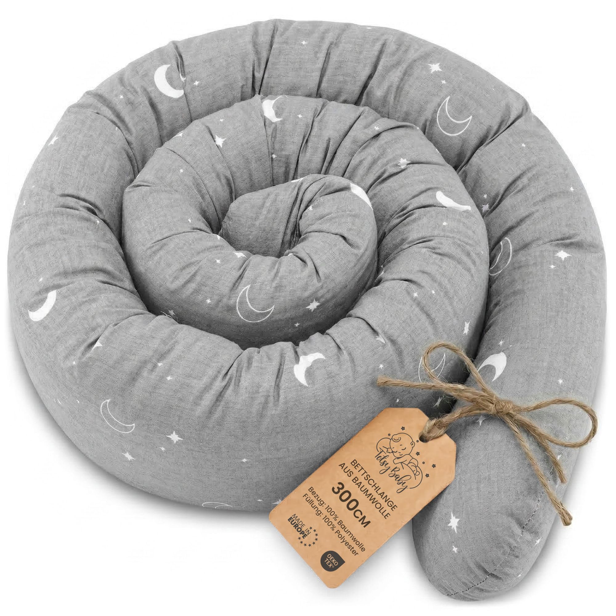 Totsy Baby Almohada para Dormir de Lado algodón 300 cm Algodón Gofre - cojin Cervical Enrollable Lavable Cojines Grandes Almohada para el Cuerpo Oeko-Tex Marrón — view 101