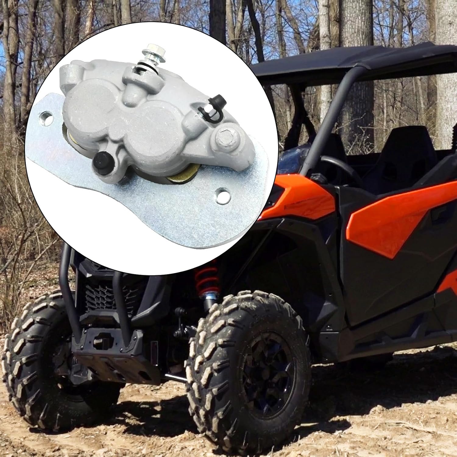 705601889 Rear Left Brake Caliper with Sintered Pad Replacement for Can Am Commander 1000R 2021 2022 2023 Replacement for Can Am Commander 700 2022 2023 Replace 705601466