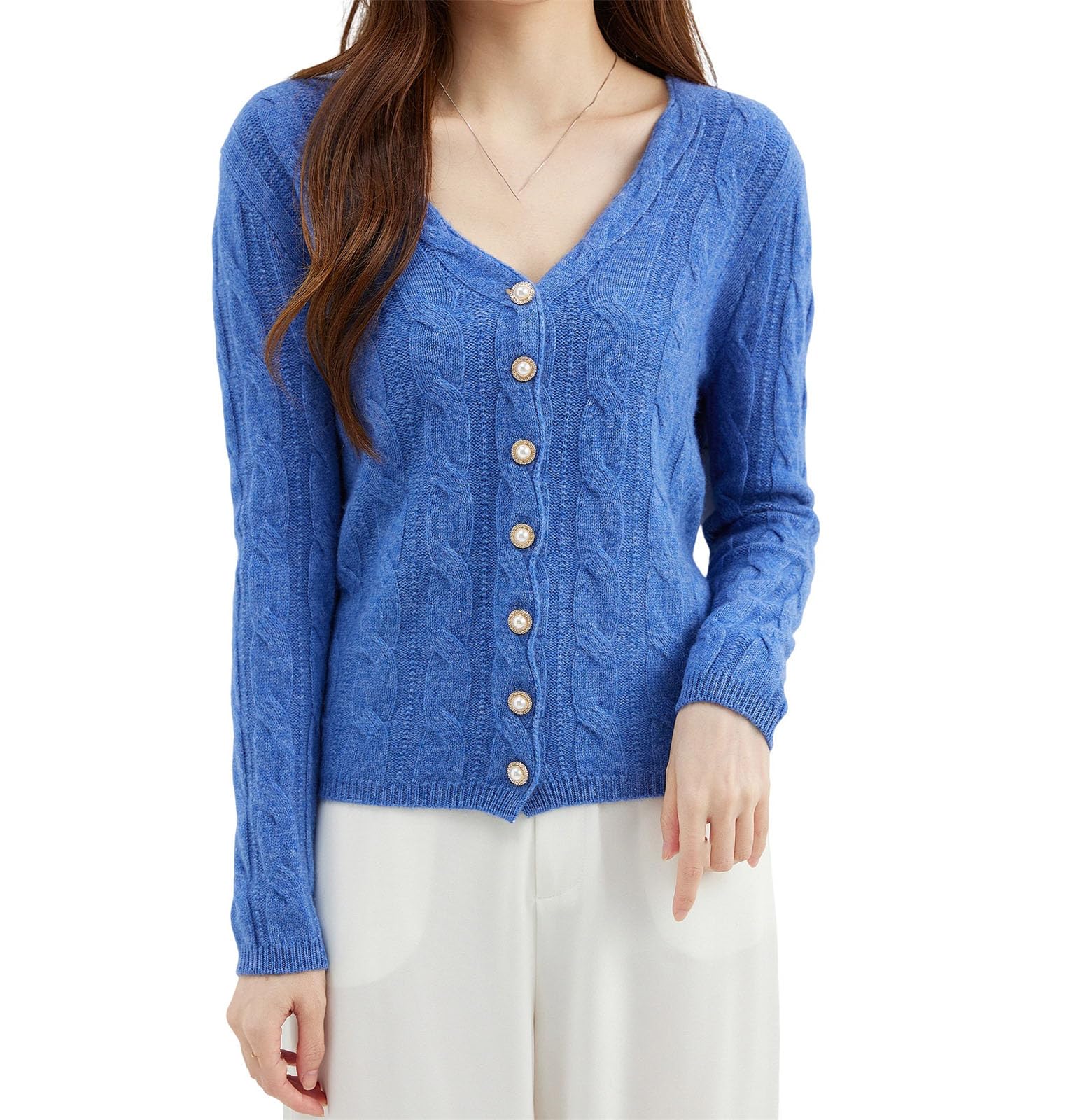 Cárdigan de punto para mujer, casual, manga larga, parte delantera abierta, con botones, a la moda, ropa de abrigo