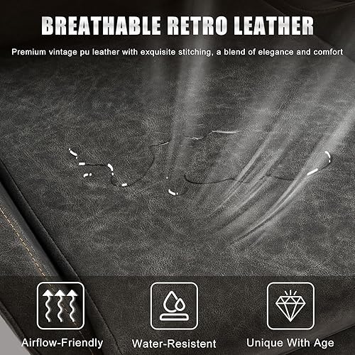 Miniatura 4 de Silla Gaming Silla de Videojuegos con Reposacabezas Grande, Reposabrazos de Conexión, Silla Ergonómica de Computadora de Cuero PU Retro para Gaming