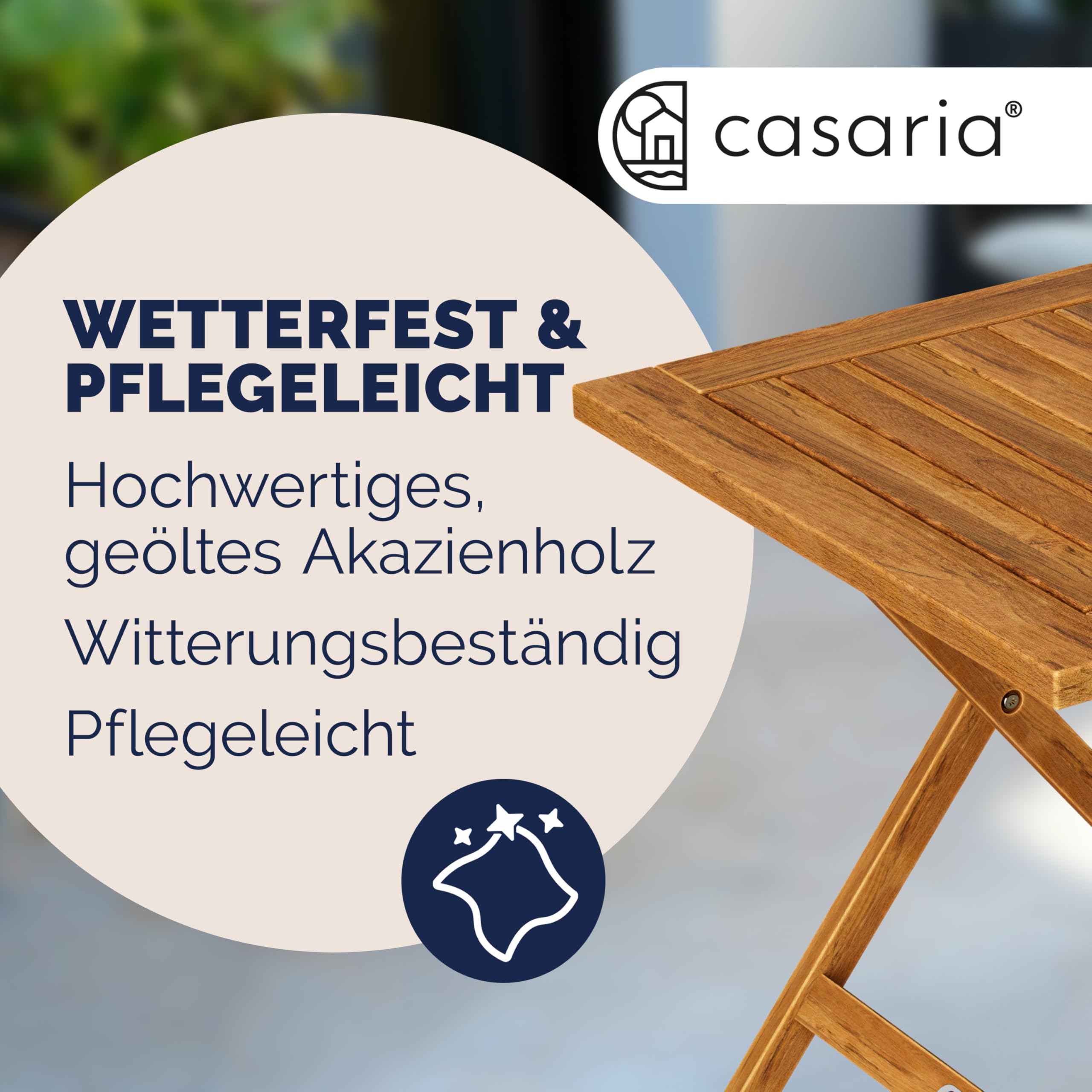 Casaria® Beistelltisch Holz Vollmontiert Klappbar 80kg Belastbar Balkon