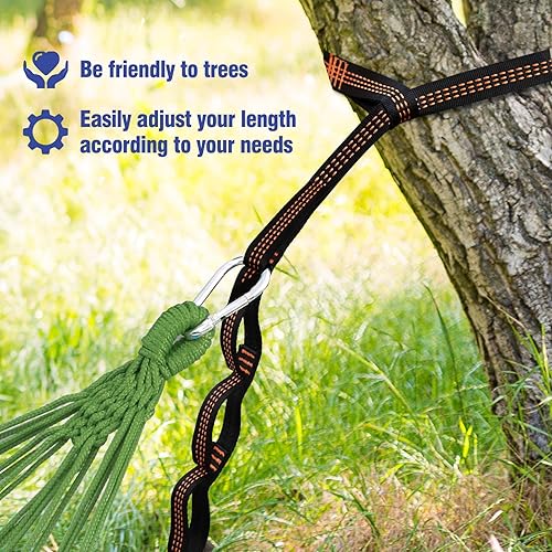 Miniatura 6 de Anyoo Hamaca de tela transpirable con barra esparcidora, hamaca portátil de hasta 450 libras para jardín, patio exterior e interior, patio trasero