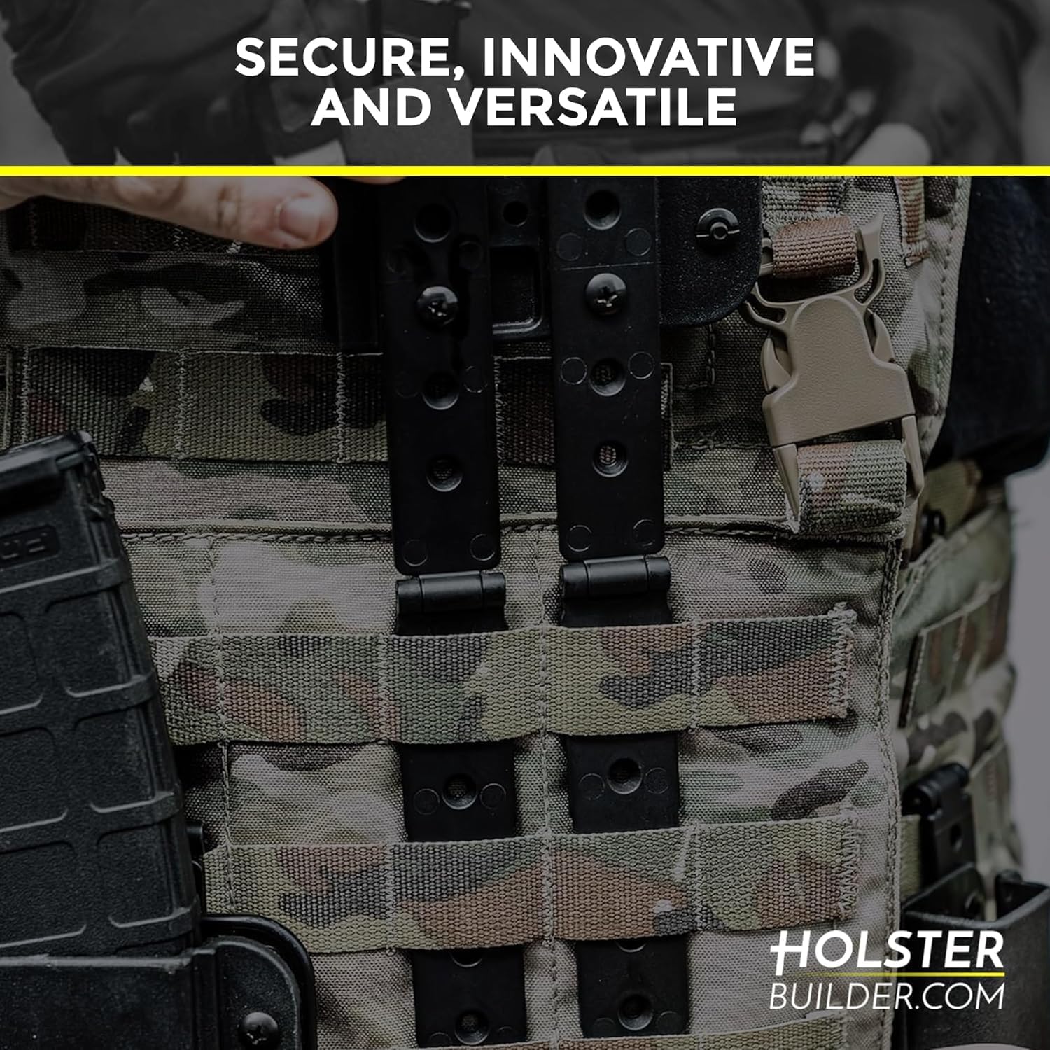 Molle Attachment – Quick Locking Belt Clip with Mounting Hardware for Holsters, Mag Pouches, Knife Sheaths, Vests – Available in Size (1", 2", 3", 5") & Pack (2 & 4) – USA Made