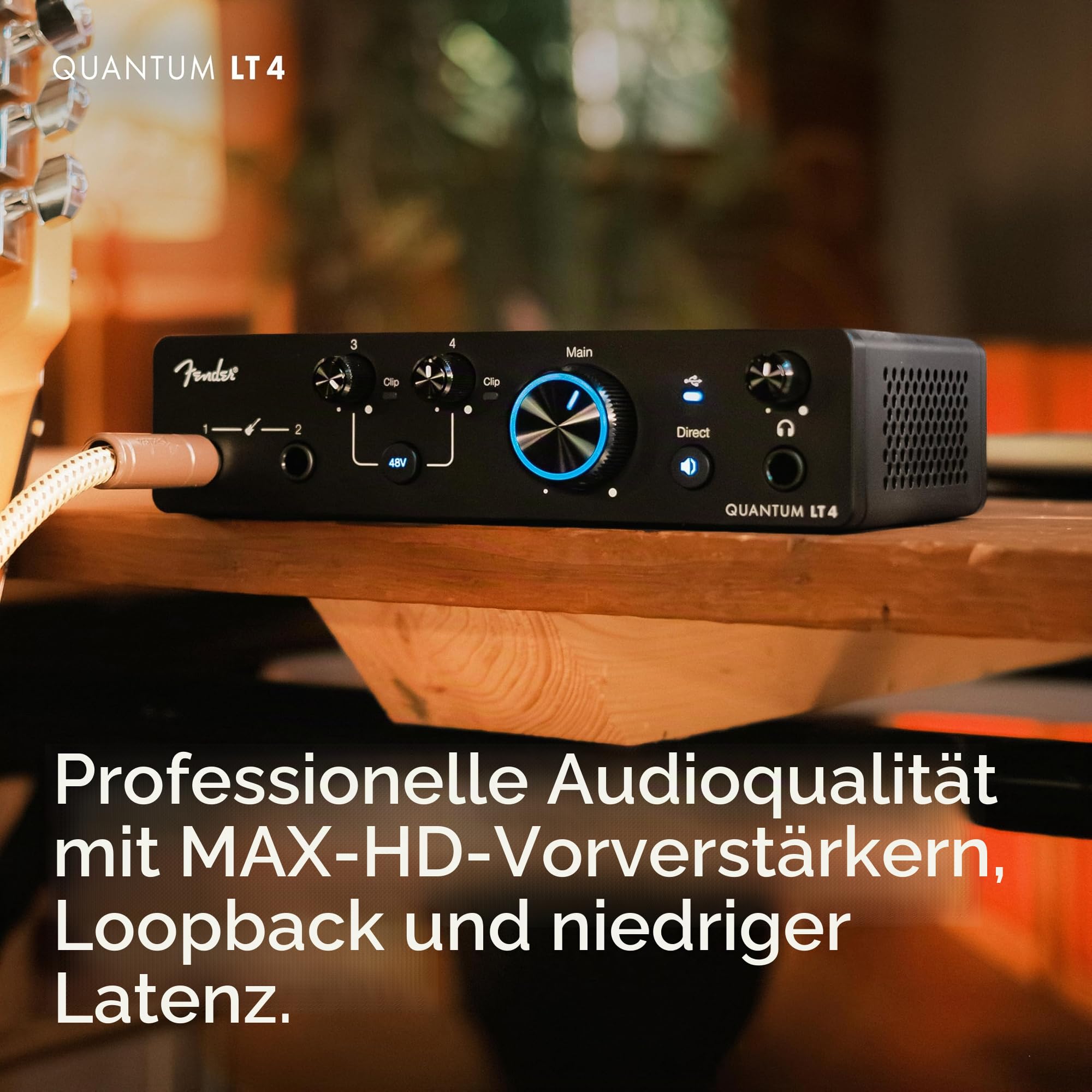 Fender Quantum LT 4 | 4x2, 24 Bit / 192 kHz USB-C Audio-Interface | Geeignet für kleine Ensembles, Duos oder Multi-Source-Aufnahmen