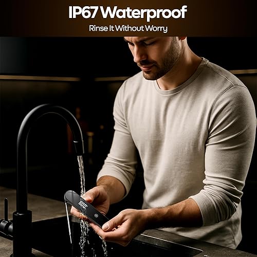 Miniatura 6 de Termómetro de comida de lectura instantánea de 0.5 segundos, termómetro profesional ultra rápido para carne, termómetro digital de cocina para