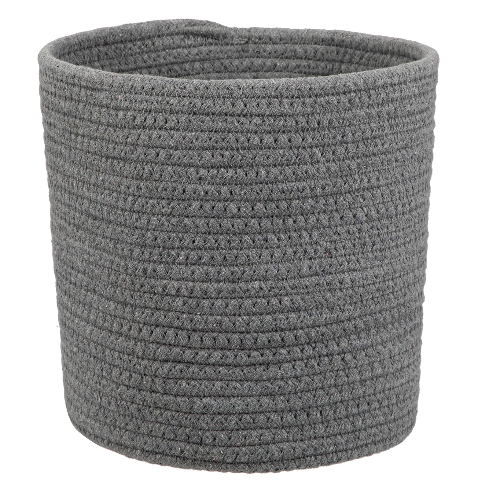 Briful 8"x8" Cotton Rope Woven Pot 20cmx20cm Plant Pots Indoor - Dark Grey Cotton Flower Pot Decorative Planter Storage Basket for Plants, Toys, Crafts, Rustic Home Decor