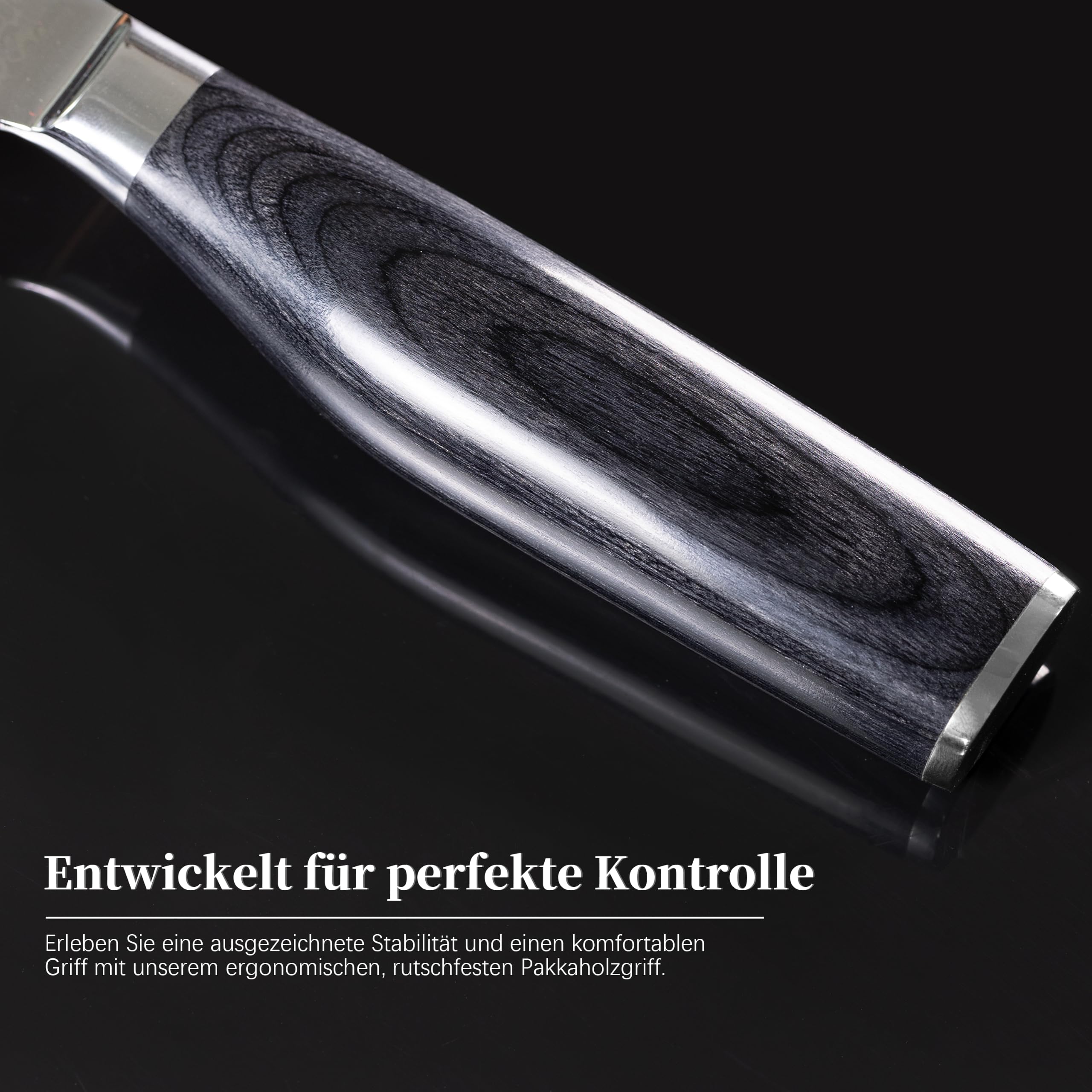 Kitory, couteau Kiritsuke japonais 20cm, lame acier Damas 67 couches 10Cr15CoMoV, manche en bois noir ergonomique, couteau de cuisine professionnel ultra-tranchant polyvalent