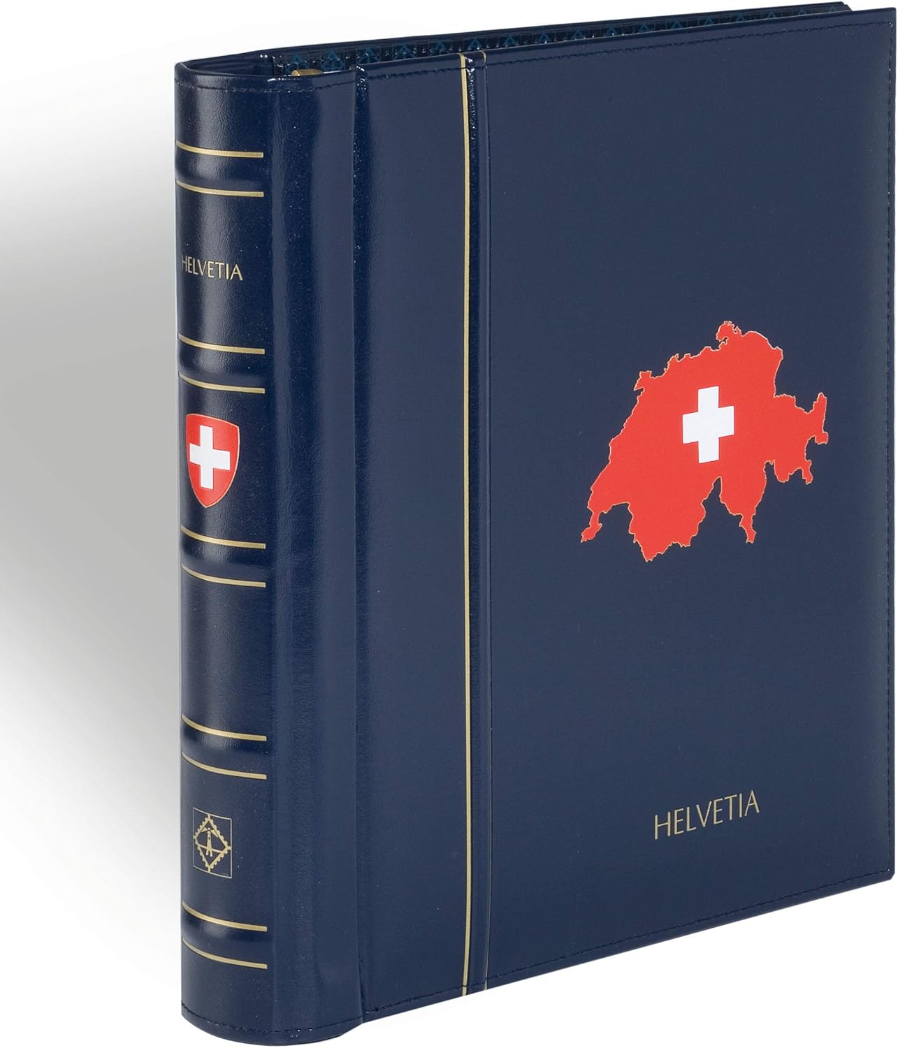 LEUCHTTURM Album préimprimé PERFECT DP, design classique SWITZERLAND 1843-1959, bleu