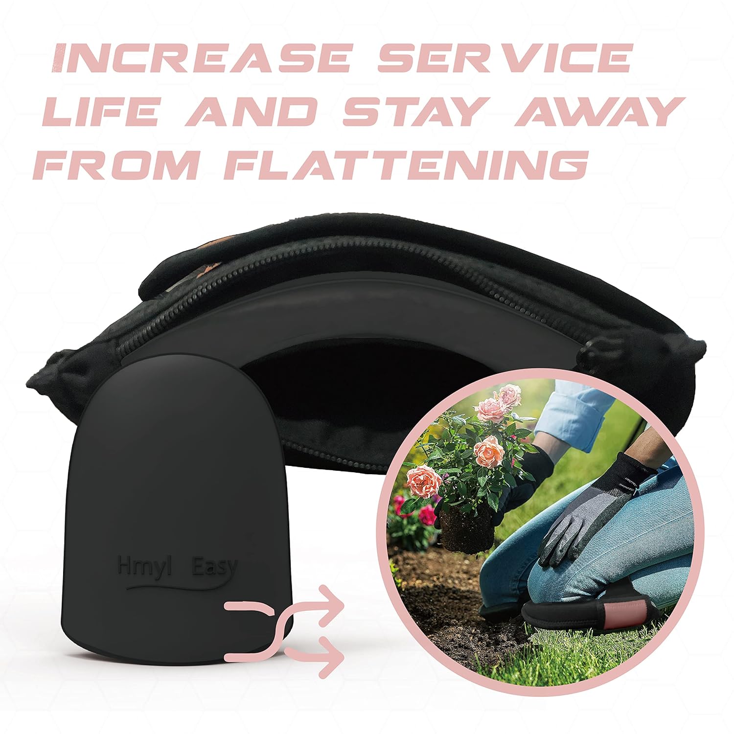 Super Soft Leather Knee Pads for Work with Non-Slip Strap, Shorts Available, Replaceable Inner Cushion for Construction, Garden, Clean, Floor, and Garage, Pink for Woman