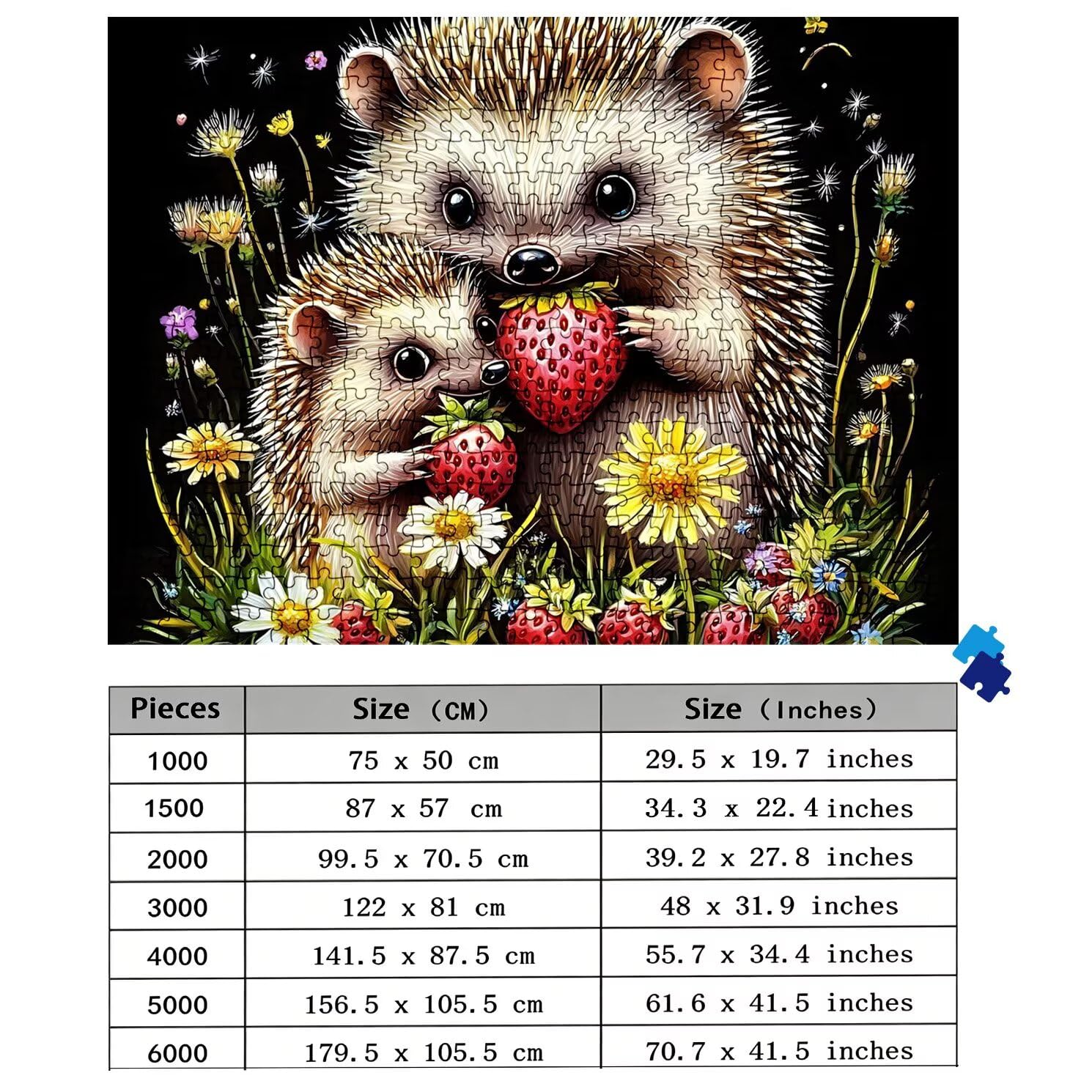 Puzzle 2000 elementów dla dorosłych, urocze zwierzątko Trudne i kolorowe drewniane puzzle, duża łamigłówka 99,5 x 70,5 cm, gra antystresowa z plakatem, dekoracja ścienna do domu, prezent urodzinowy