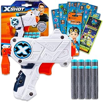 Micro Foam Bullets Set for Kids - Toy Gun Ammo Bundle with X-Shot Micro Blaster Foam Bullets Plus Stickers & More (Toy Foam Ammunition)