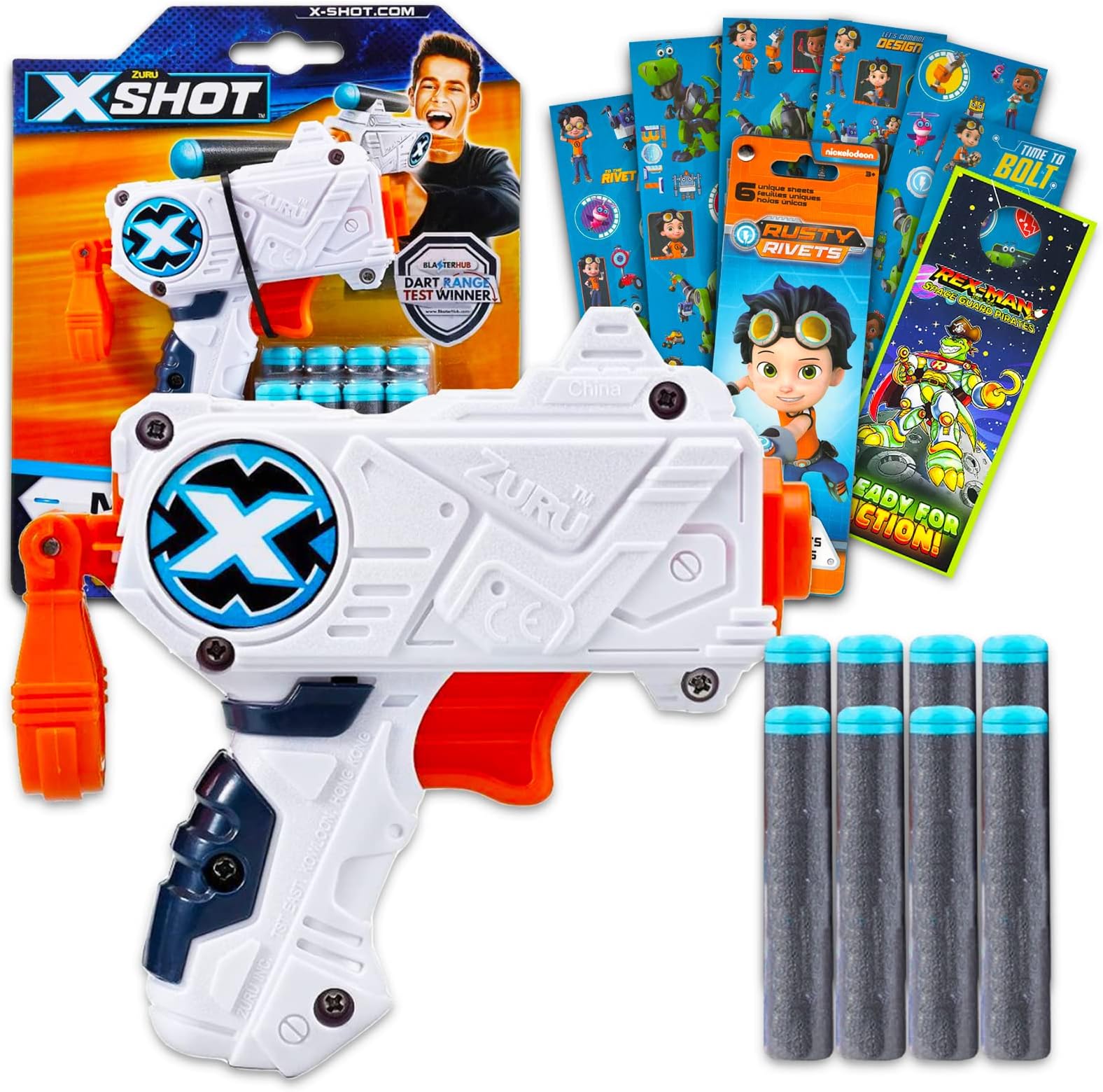 Micro Foam Bullets Set for Kids - Toy Gun Ammo Bundle with X-Shot Micro Blaster Foam Bullets Plus Stickers & More (Toy Foam Ammunition)