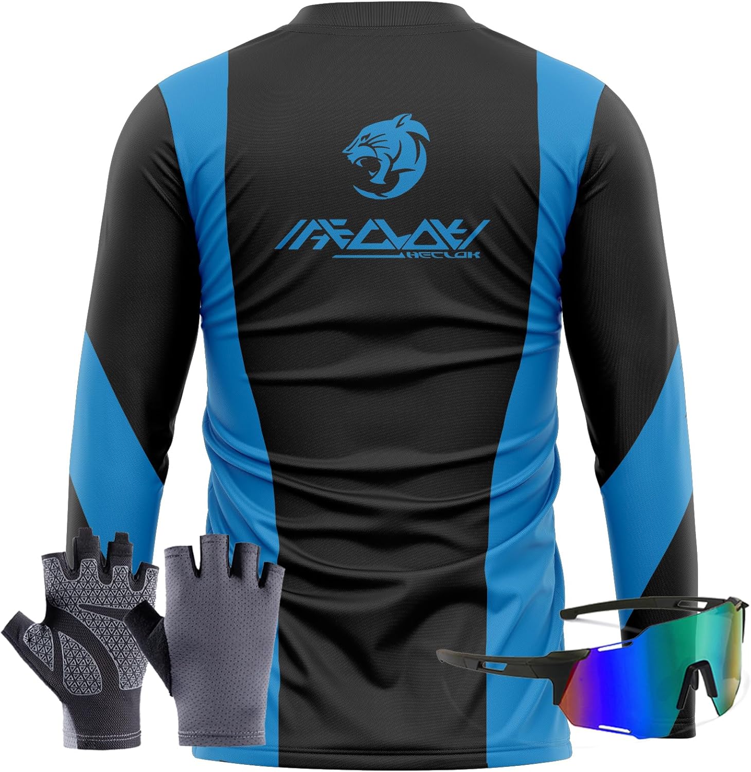 Men's Long Sleeve Mountain Bike Shirts,Off-Road Motocross Jersey,Quick Dry、Moisture、Wicking（Spring&Fall Bicycle）