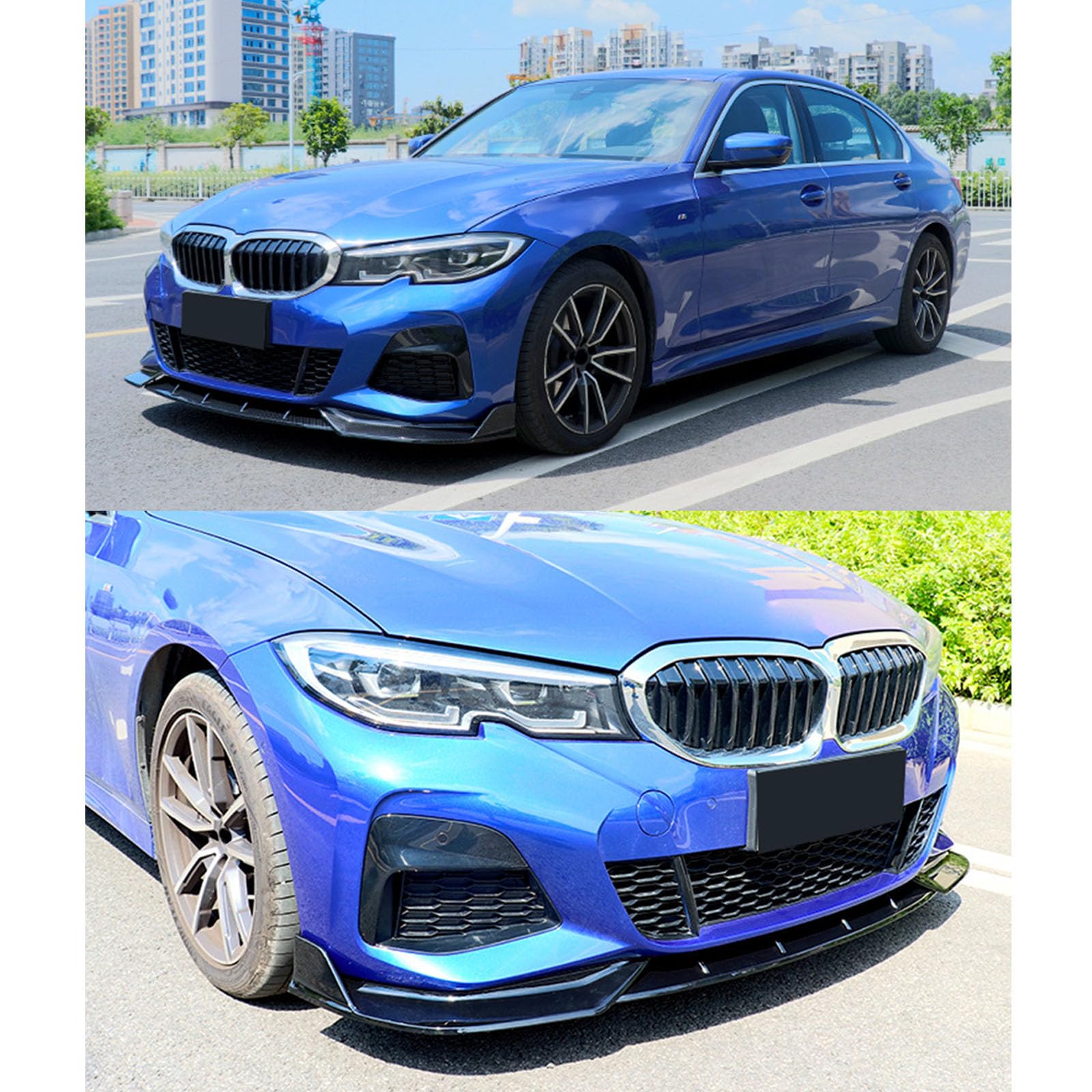 Kompatibel mit BMW 3 Series G20 G28 Early 2020-2022, Frontstoßstangen-Spoilerlippe, Auto-Unterkörper-Kit-Splitter,A Glossy Black