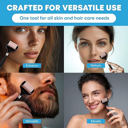 Miniatura 4 de Rodillo Derma ultra ancho para cara, kit de microagujas en casa, rodillo de microagujas de 0.010 in para el cuidado de la piel, rodillo Derma para