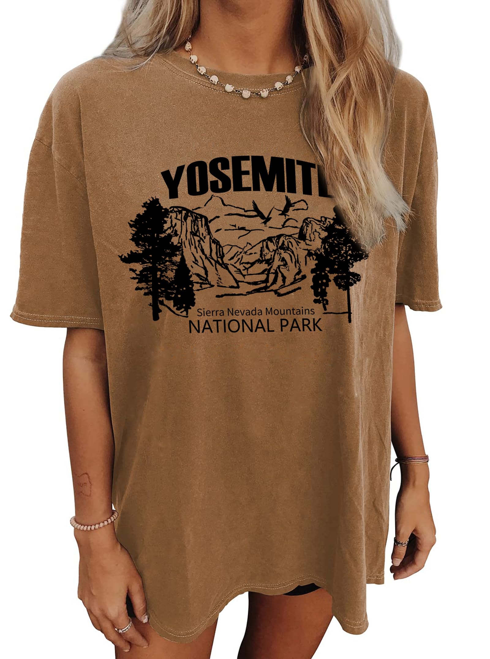 CSDAJIOWomen's Graphic Oversized Tshirt Vintage Half Sleeve Round Neck Baggy Tee Summer Casual Tunic Shirt