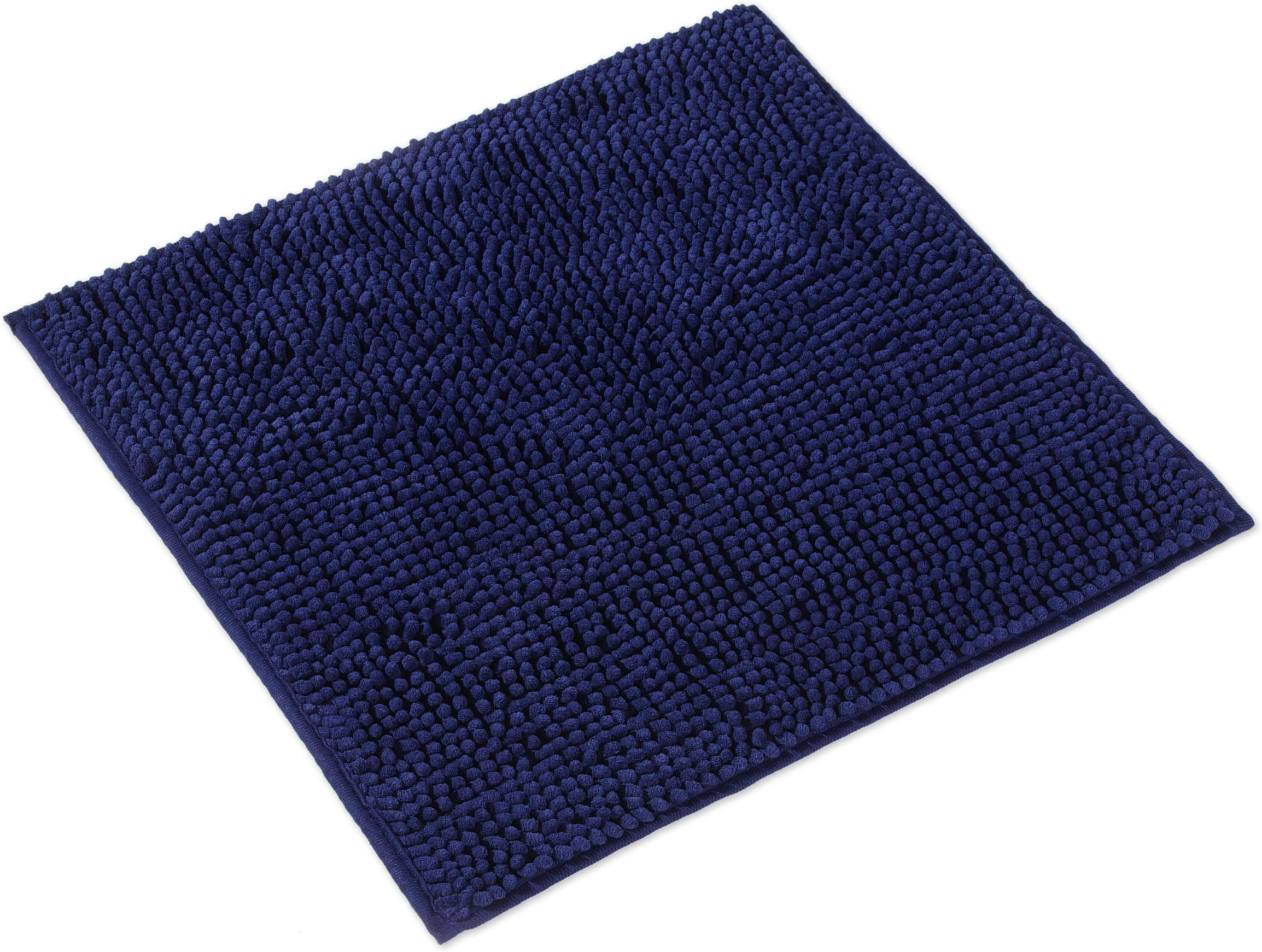 WohnDirect Bath Mat, Bathroom Rug can be Combined into a Set, Non-Slip and Washable, Bath Mat, Toilet Set, Bath Mat, Colour variations possible -> Due to different calibration of monitors, there may be slight differences in colour between patterns and carpets., dark blue, 45x45cm OHNE WC Ausschnitt