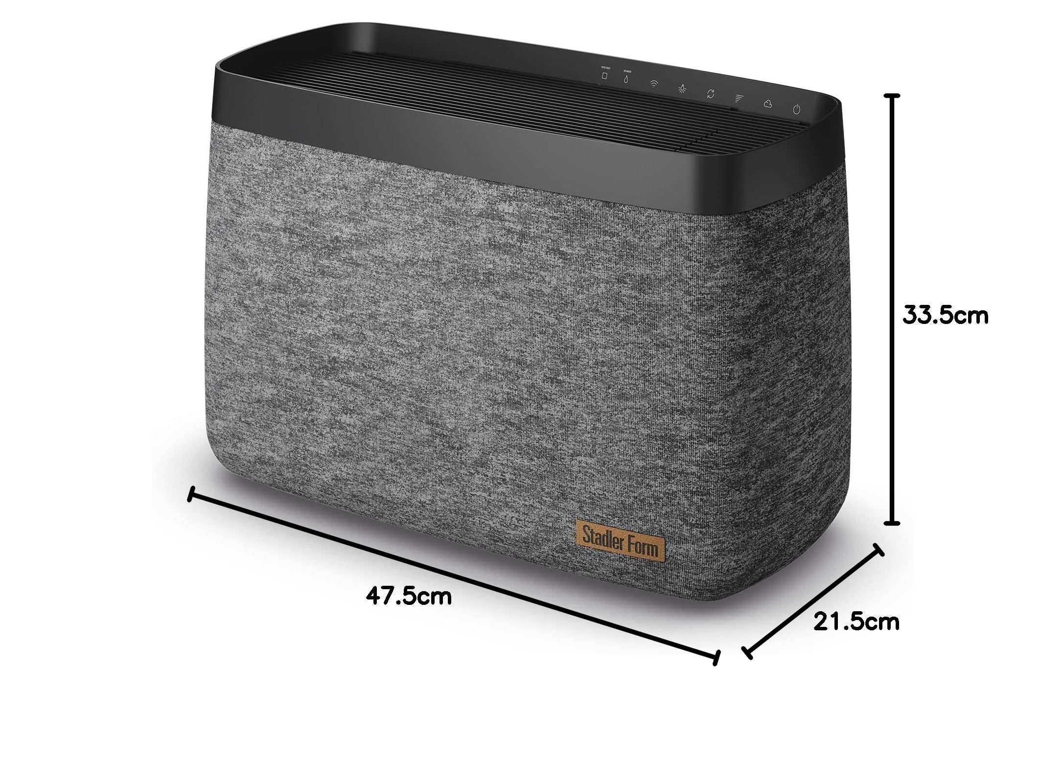 Karl big humidificateur d’air de Stadler Form évaporateur puissant permettant d’humidifier des pièces atteignant 150m2, réservoir d’eau de 10 litres, configurable par appli, noir