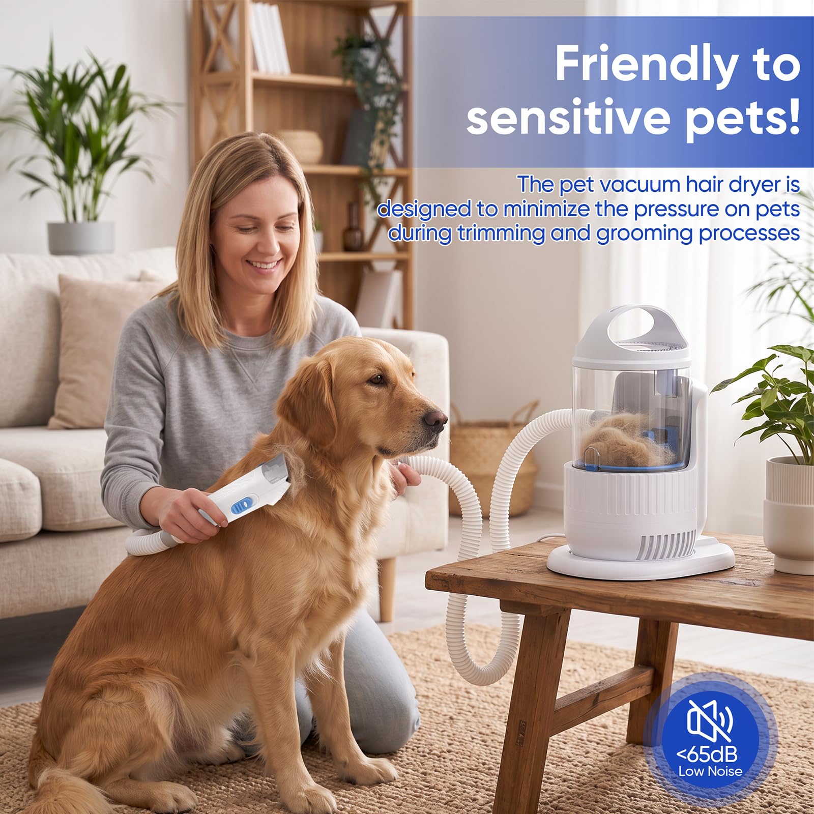 400W Tosatrice per cani con aspirapolvere, 13000PA, 2,8L, silenziatore