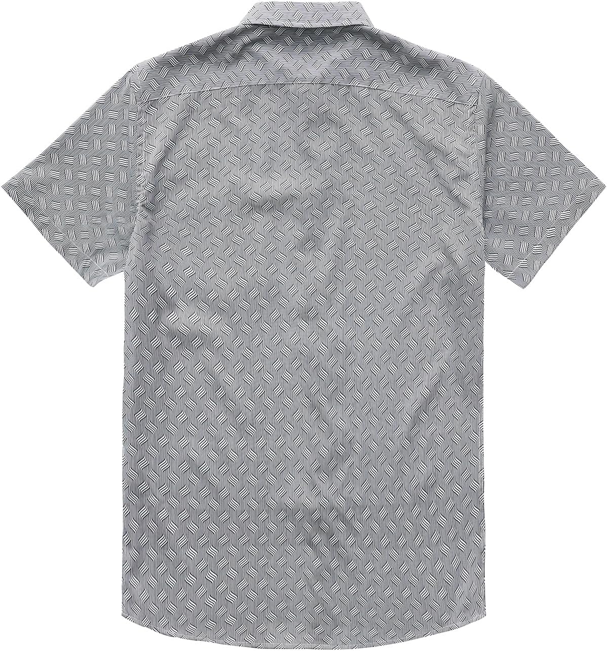 Mens Short Sleeve Casual Button Down Graphic Printed Shirt Summer Untucked Business Pattern Dress Shirts with Pocket - Image 5