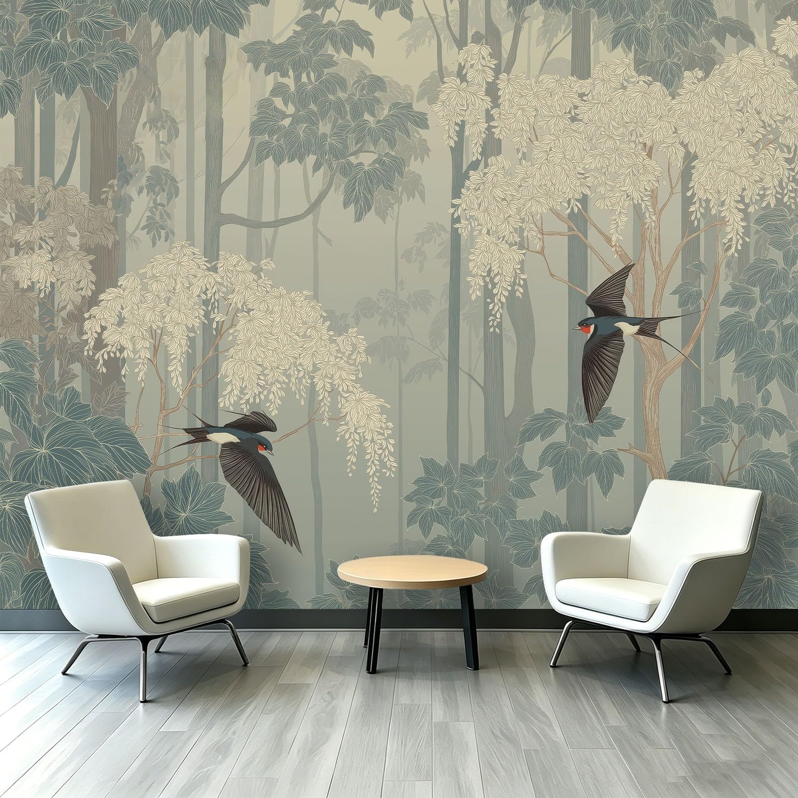 Fototapeta nostalgiczne rośliny, 400 x 280 cm (szer. x wys.) – klej nie wchodzi w zakres dostawy – kuchnia, sypialnia, salon, nowoczesna pionowa tapeta ścienna, tapeta z włókniny, kwiaty, latające