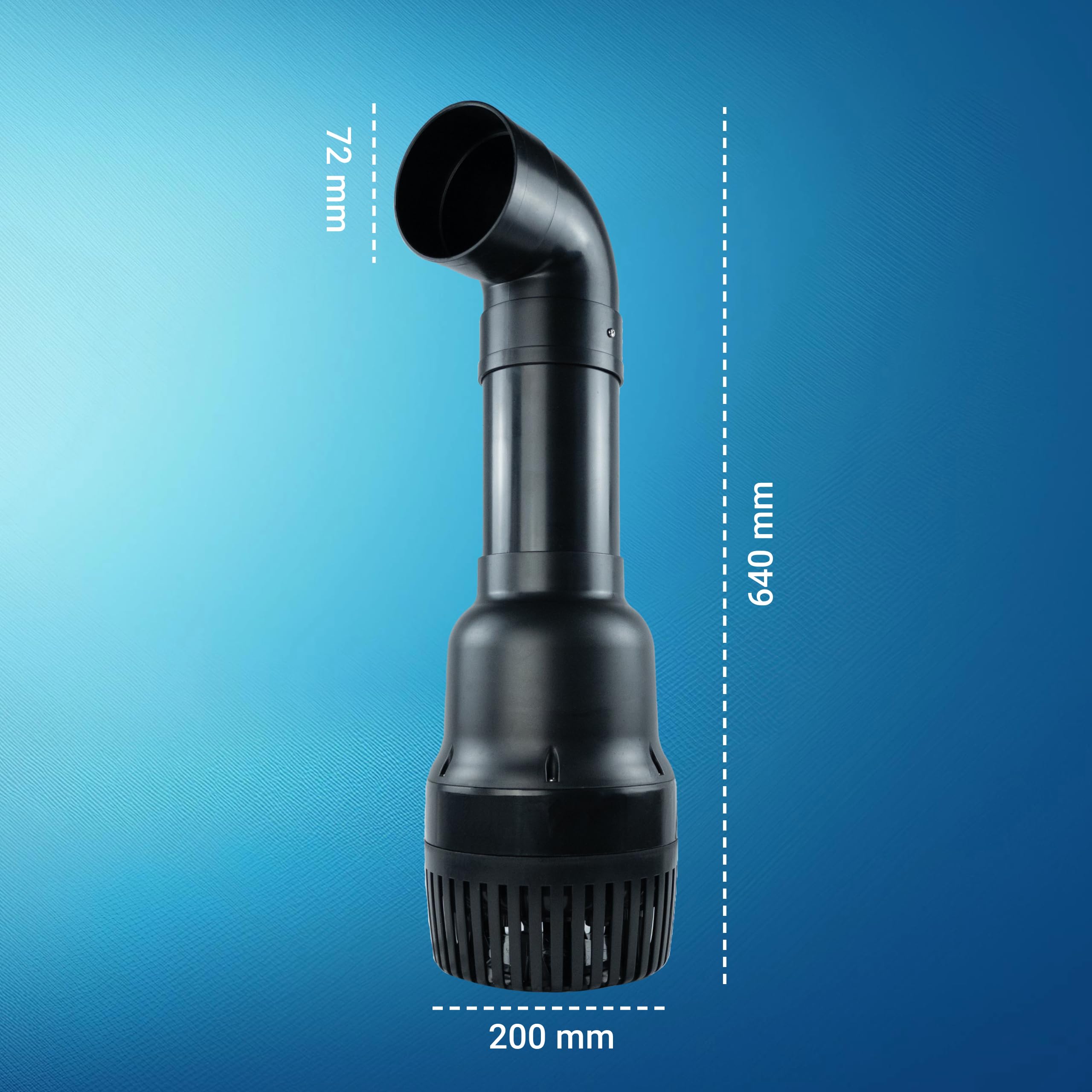 Rohrpumpe 55000 L/H, 560 Watt energiesparend, 5,2m Förderhöhe, 12m Kabel, Strömungspumpe | Umwälzpumpe | Gartenteichpumpe | Bachlaufpumpe | Teichpumpe | Hochleistungs Teichpumpe
