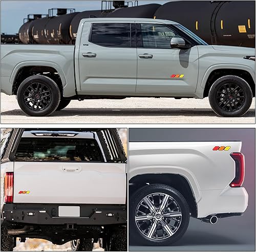 Miniatura 3 de Calcomanía de emblema tricolor para Toyota Tacoma 4Runner Tundra Rav4, accesorios de rejilla, capó de guardabarros, falda lateral, parachoques