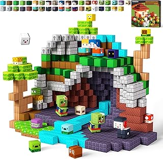 GobiDex Magnetische Bausteine 100 Stück - Zomblock Magnetbausteine für Kinder, Magnetblöcke Spielzeug & Knobelspiele, Kreatives Geschenk für Jungen und Mädchen ab 3-4, 5-6, 7-8, 9-10 Jahre, 2025 Neu