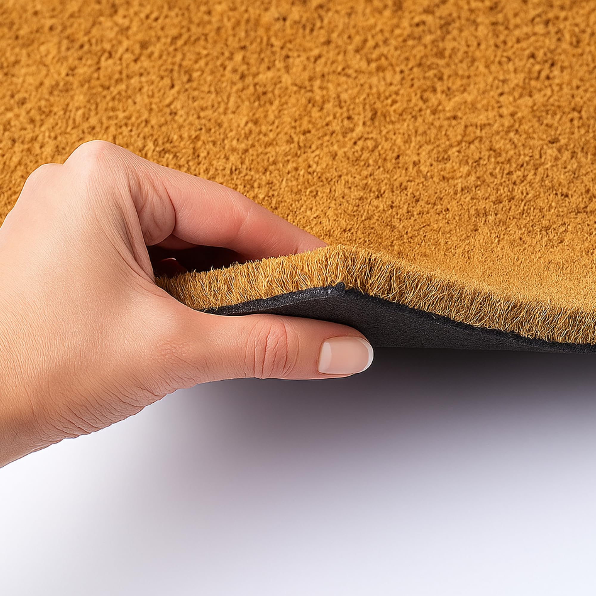 Zerbino in cocco naturale. Premium con bordo antiscivolo per interni ed esterni. (Naturale, 70 x 120 cm. 14 mm)