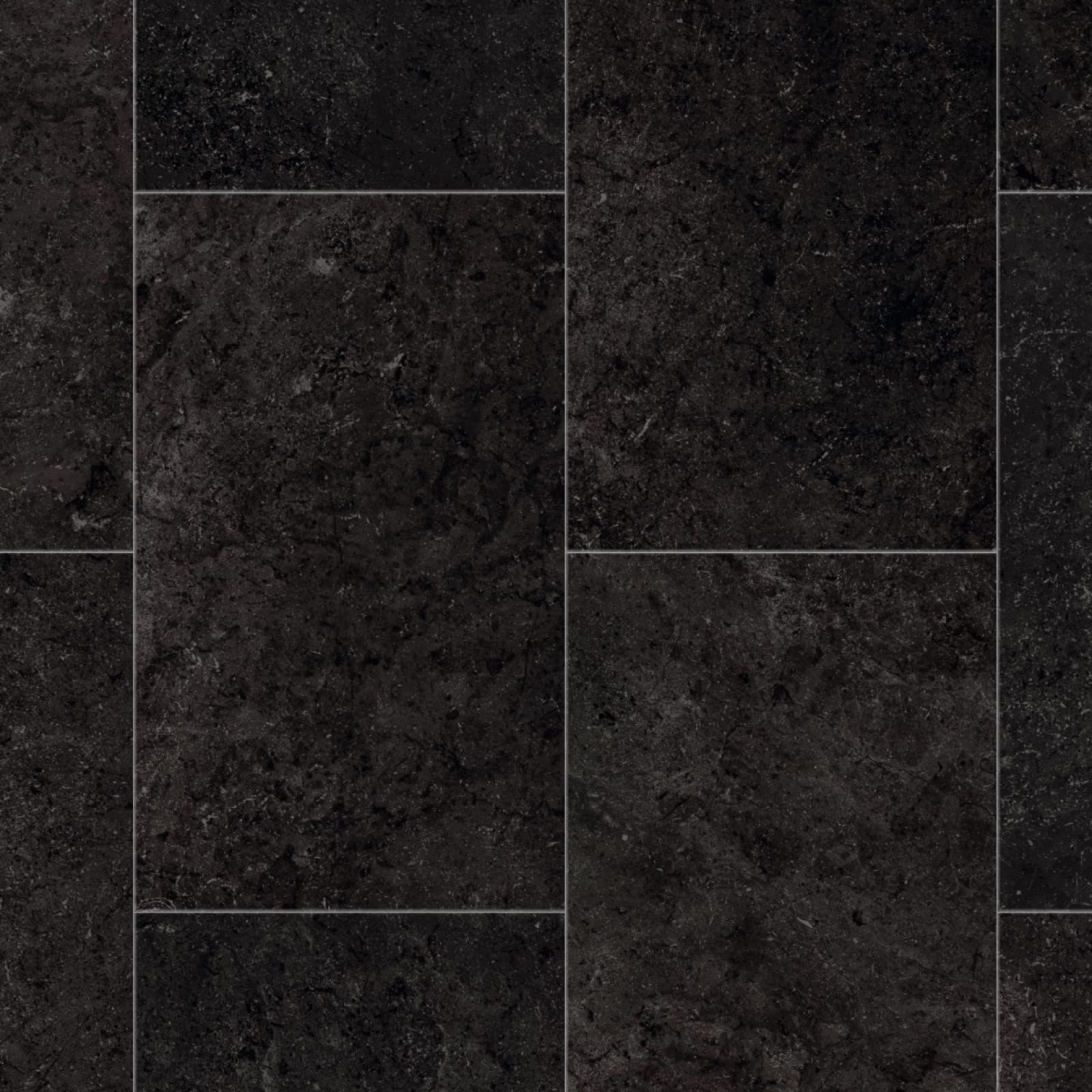 Buy Tile Effect Tasman Vinyl Flooring Realistic 3.8mm Slip Resistant Foam Backed Lino (Black