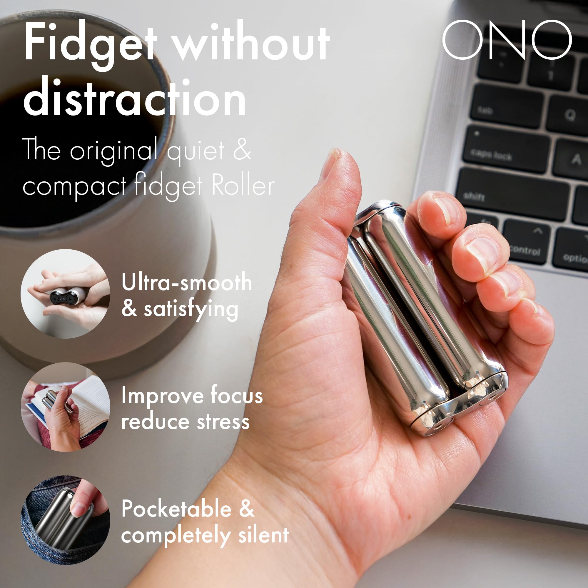 ONO ROLLER チタニウム フィジェット Amazon.co.jp: ONO Roller - ハンドヘルドフィジェットトイ 大人用