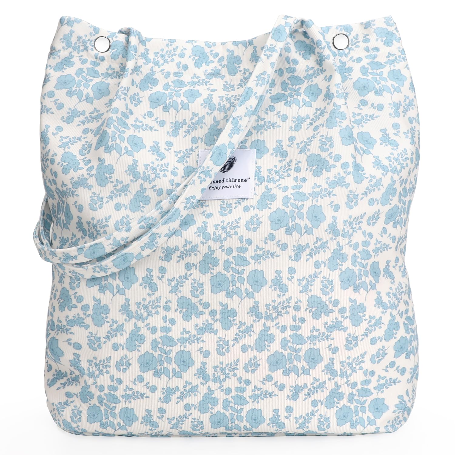 LHMTQVK Corduroy Tote Bags for Women, Large Capacity Tote Purse Reusable Grocery Shoulder Bag with Inner Pockets