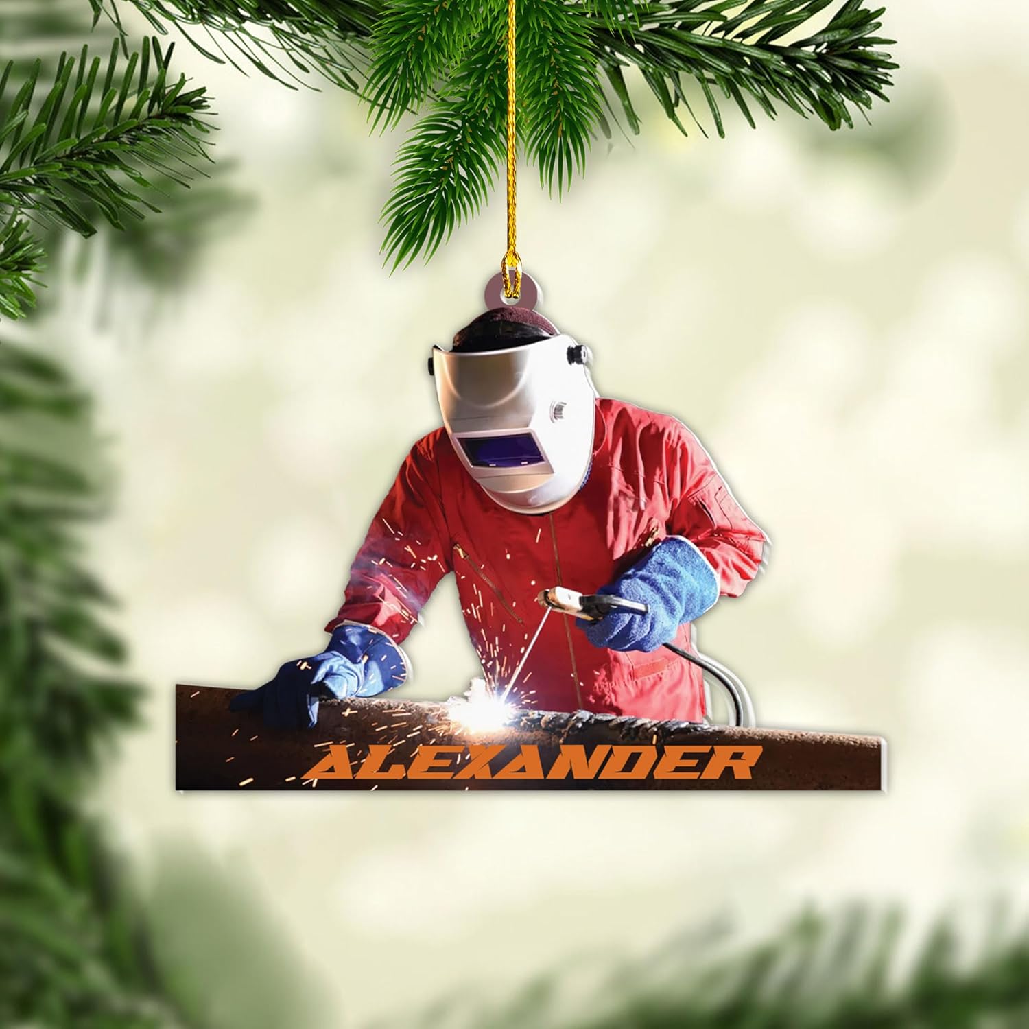 Paniprints Personalized Welder Ornament 2024, Welder