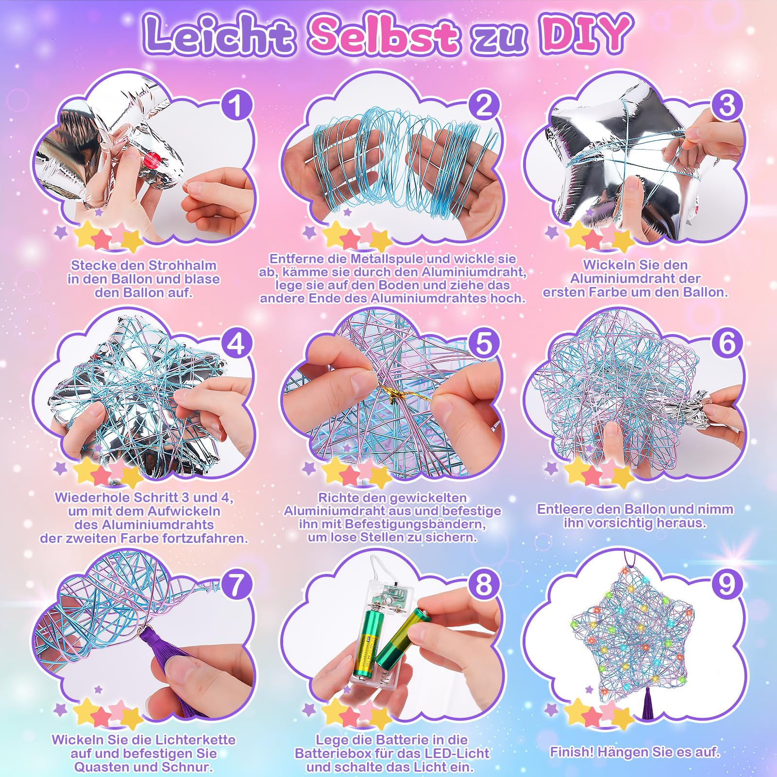 Regalo Bambina 8 9 10 11 12 Anni Femmina, Lavoretti Creativi per Bambini Regalo Compleanno Ragazza DIY Giocattolo Giochi Creativi Bambina 10 Anni Regalo Adolescente Bambino 8-10 Anni Lanterna Bambini