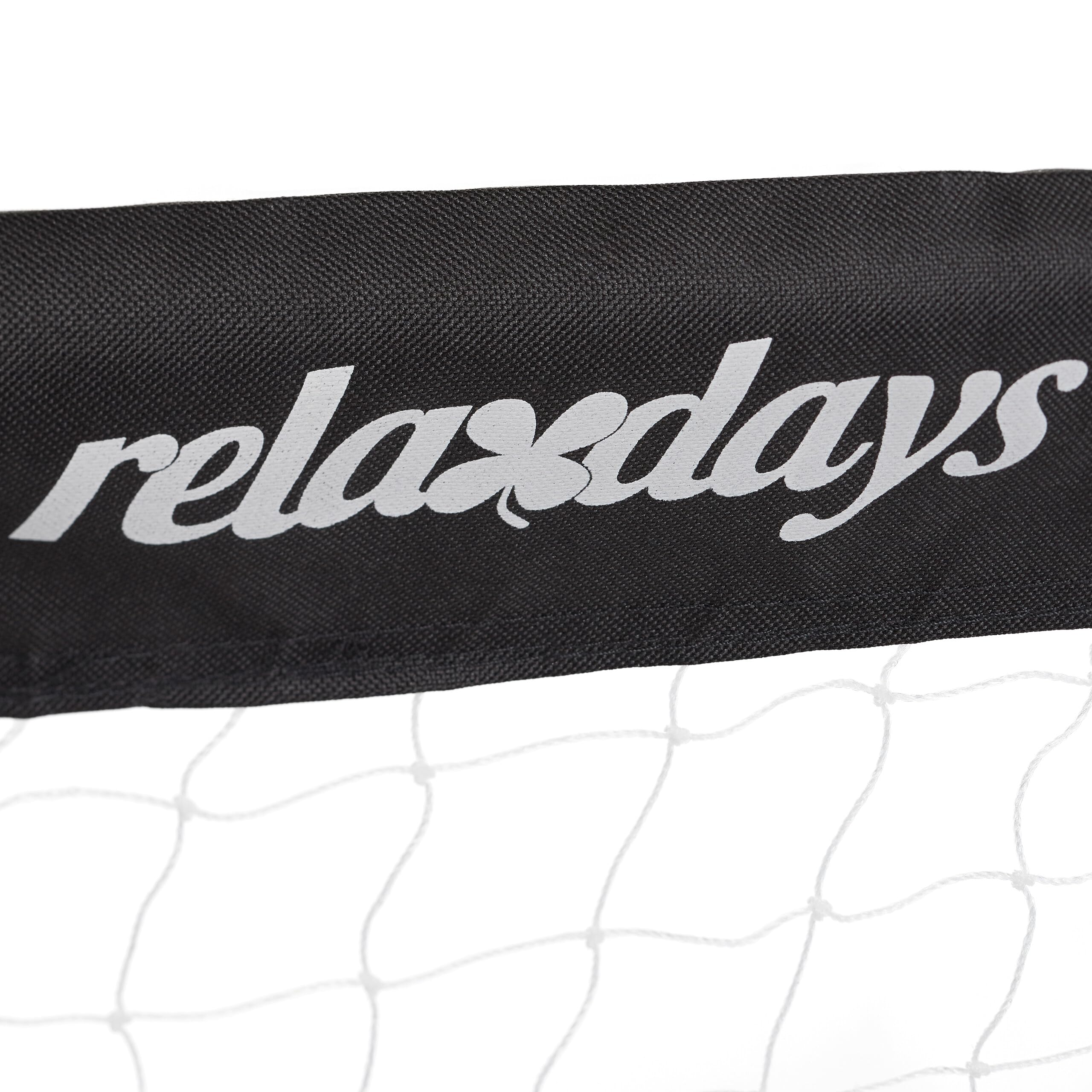 Relaxdays Porte da Calcio, Giardino, Set da 2 per Calcetto, Adulti e Bambini, in Metallo, con Rete, 110x150x75 cm, Nero
