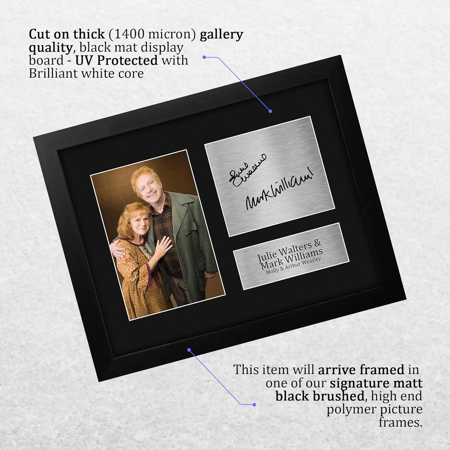 HWC Trading Julie Walters & Mark Williams Harry Potter Molly & Arthur Weasley Framed Gifts Printed Signed Autograph Picture for Movie Memorabilia Fans - US Letter Size