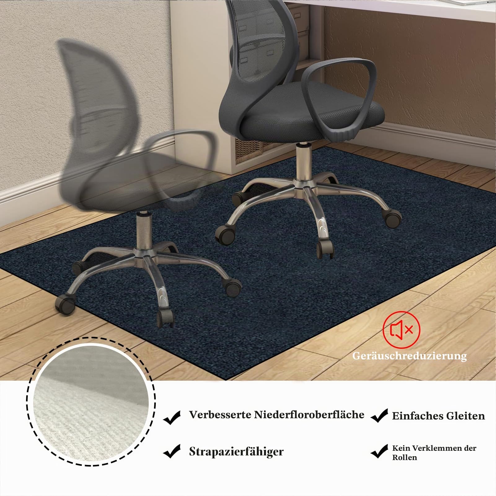 180 x 200 cm Bürostuhl Unterlage - Bodenschutzmatte für Hartböden - Bürostuhl Matte - schreibtischstuhl unterlage - Bodenschutz Bürostuhl Teppichschoner für Parkett - Laminat - Hartböden